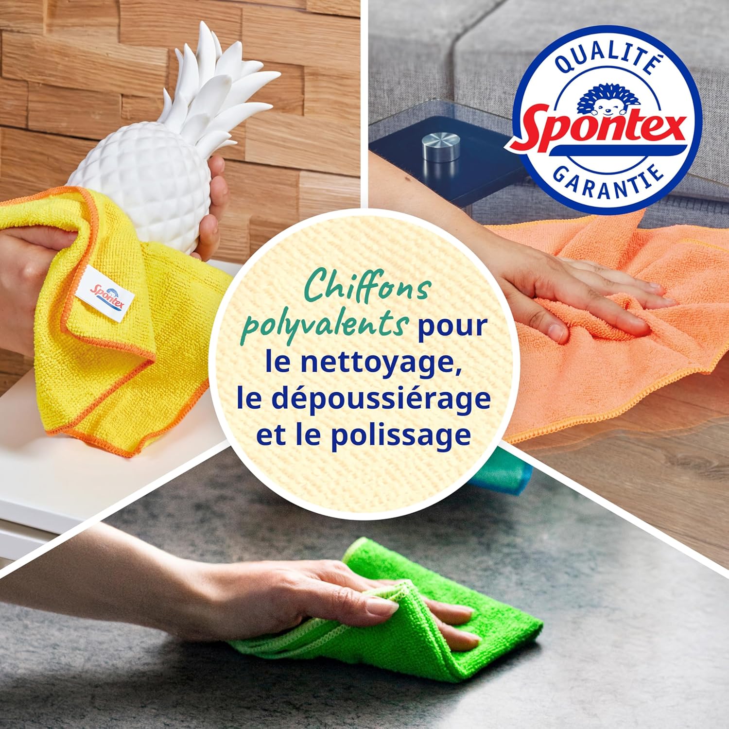 Thumbnail 1 de Chiffons de nettoyage microfibre Spontex – 16 unités 30 x 30 cm