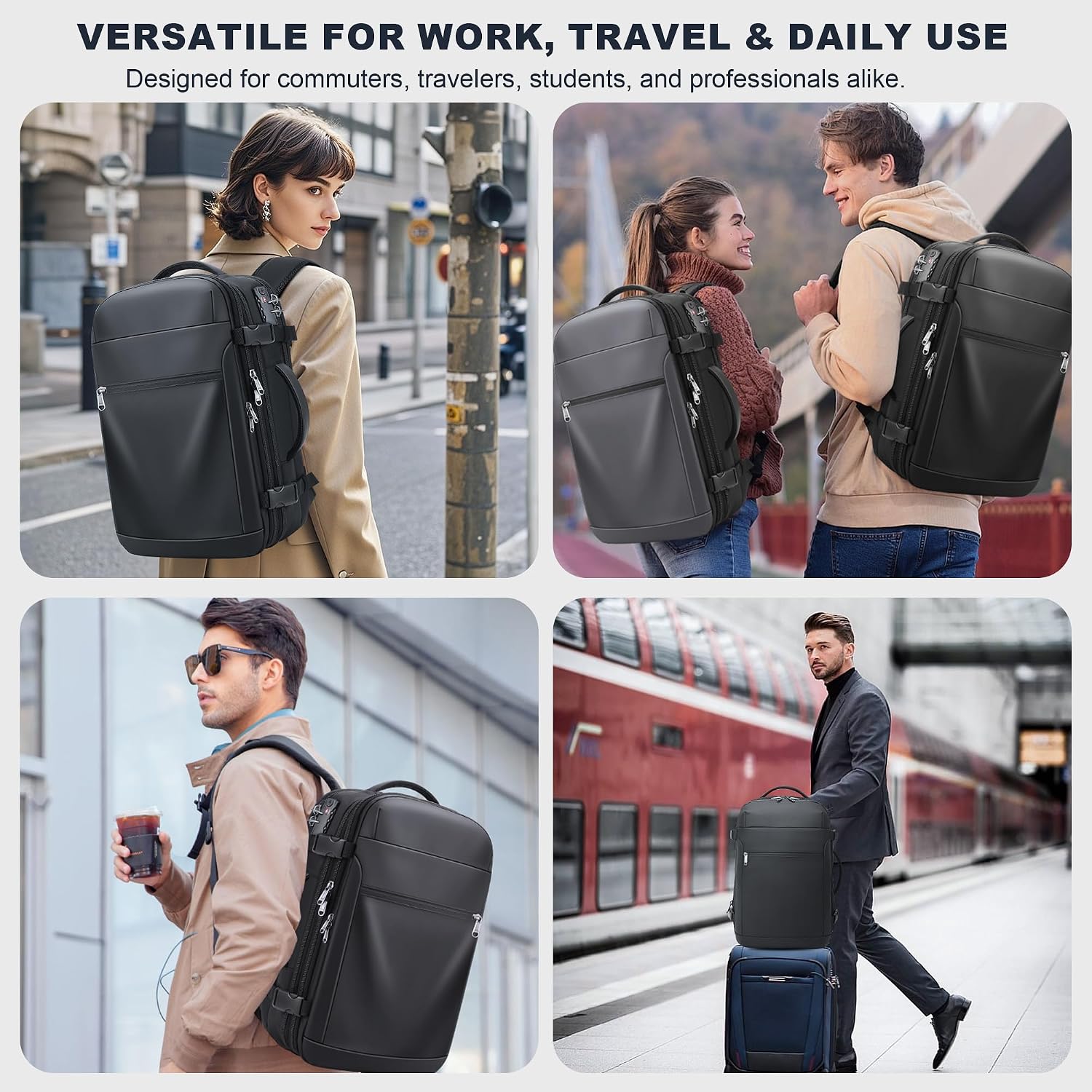 Detalle 2 de Vacuum Backpack Travel Expandable Carry-On Backpack