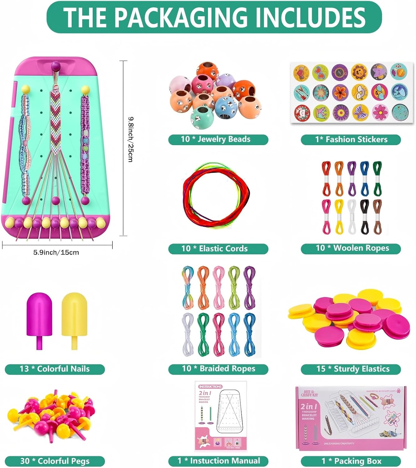 Detalle 2 de Yebebao Friendship Bracelet Kit 30 Pieces