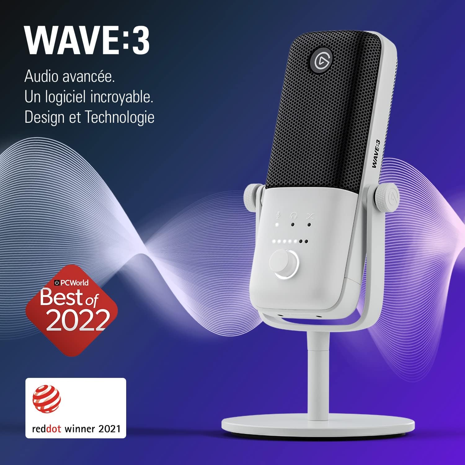 Thumbnail 1 de Micro USB Elgato Wave:3 White, qualité studio