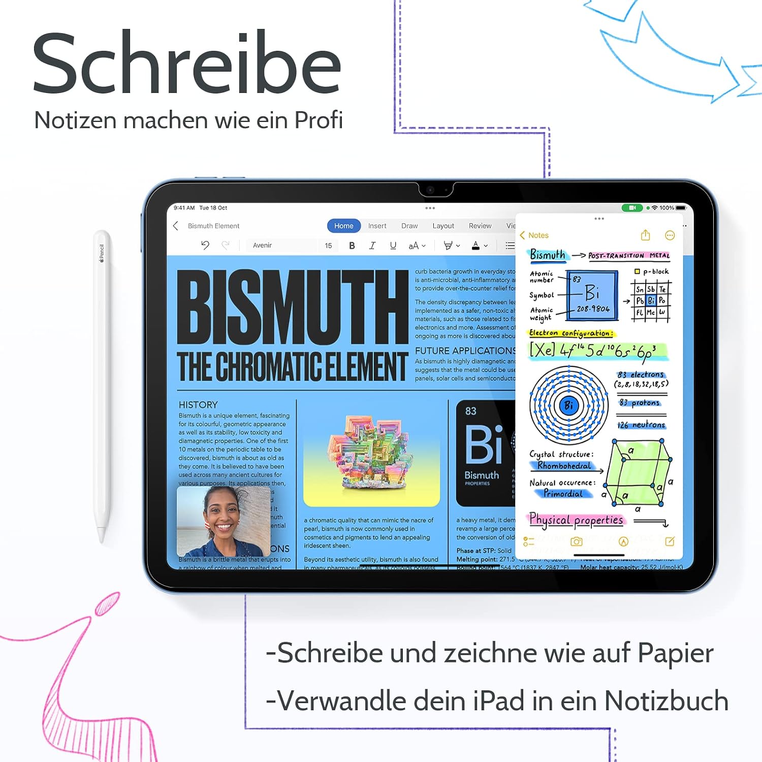 Thumbnail 1 de 2er Set Papier-Schutzfolie für iPad 11. Gen. (A16) & iPad 10. Gen. (2022) – matte Screen Protector zum Zeichnen, Schreiben und Notizen