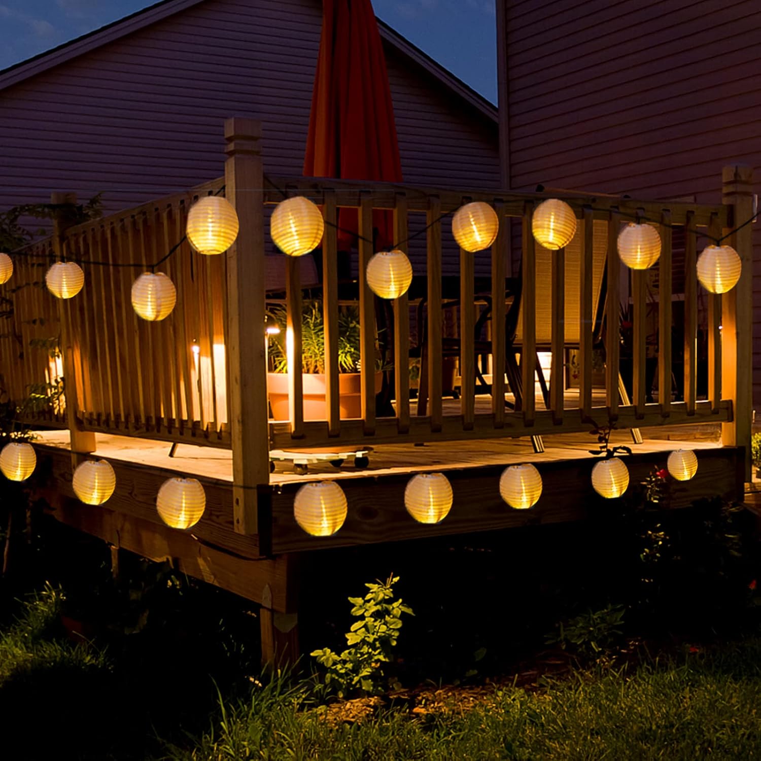 Thumbnail 1 de Bowfar Solar Lichterkette Lampions Außen – 10 m, 50 LEDs, IP65, 8 Modi, Akku 1200 mAh, Solarpanel-Upgrade