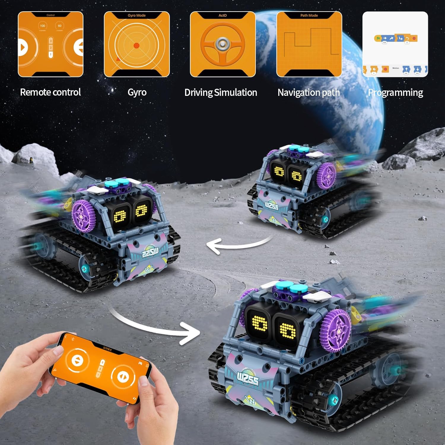 Detalle 2 de QHECTTY 3-in-1 STEM Robot Kit 433 pcs 🤖