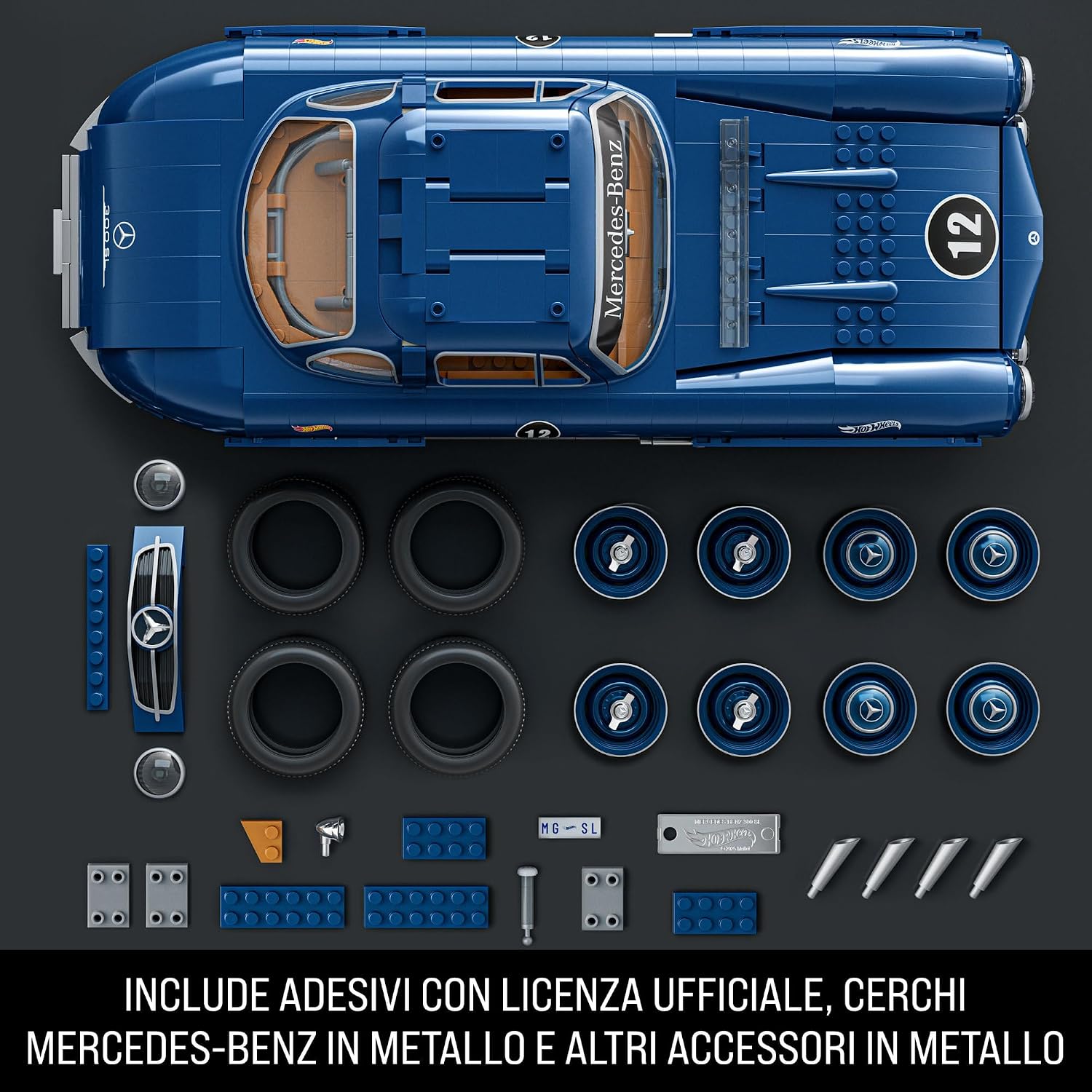 Detalle 2 de Mattel Brick Shop Hot Wheels Mercedes‑Benz 300 SL 1.600 pezzi