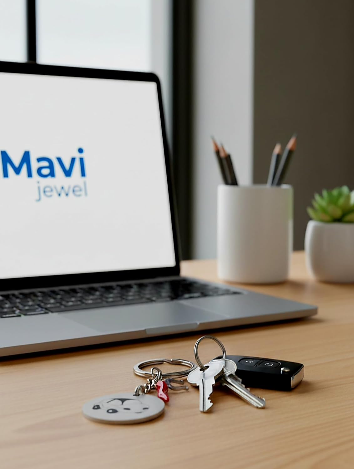 Detalle 2 de Mavi jewel Portachiavi in acciaio con pendente corno portafortuna – spedizione gratis