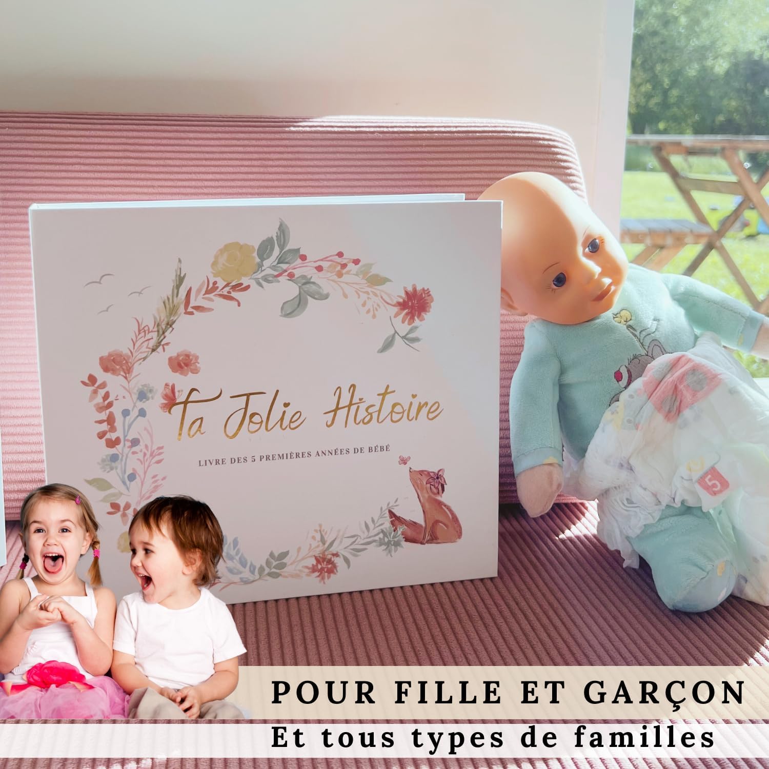 Thumbnail 4 de Livre de naissance bébé – Album 150 pages, souvenir et journal des 5 premières années