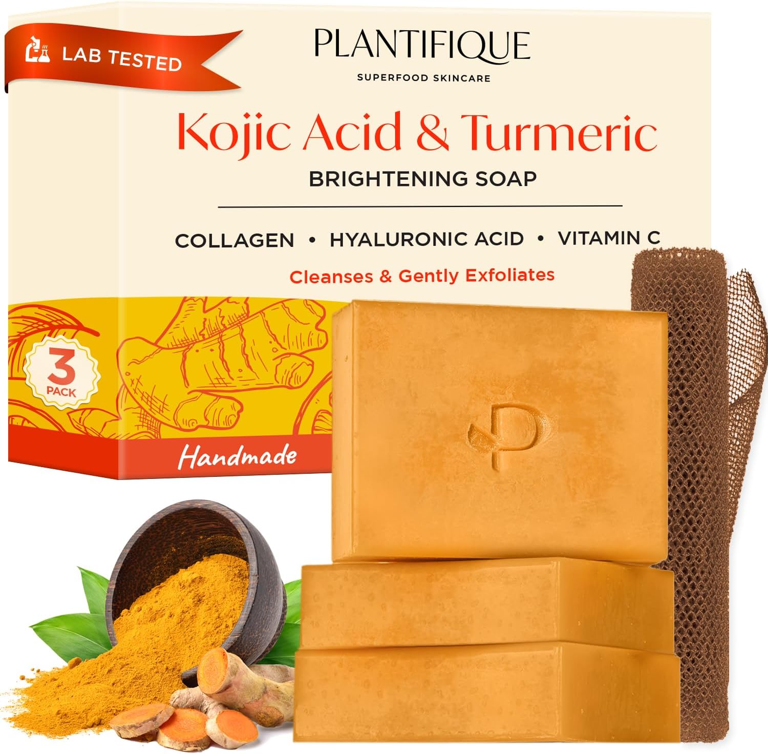 Detalle de PLANTIFIQUE Jabón de Cúrcuma y Ácido Kójico 240 g