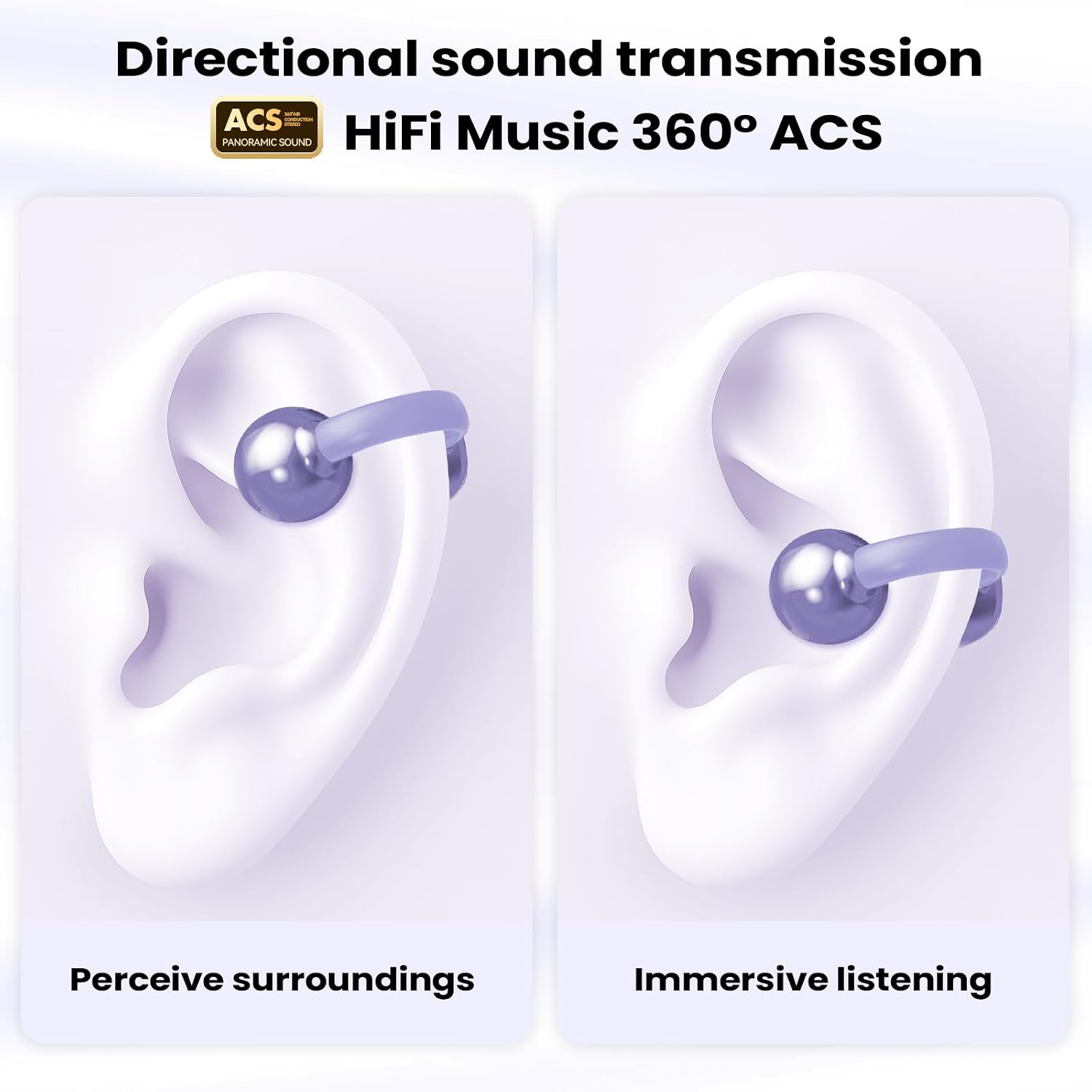 Thumbnail 3 de PTHTECHUS Auriculares Inalámbricos 5.4 Clip Morado