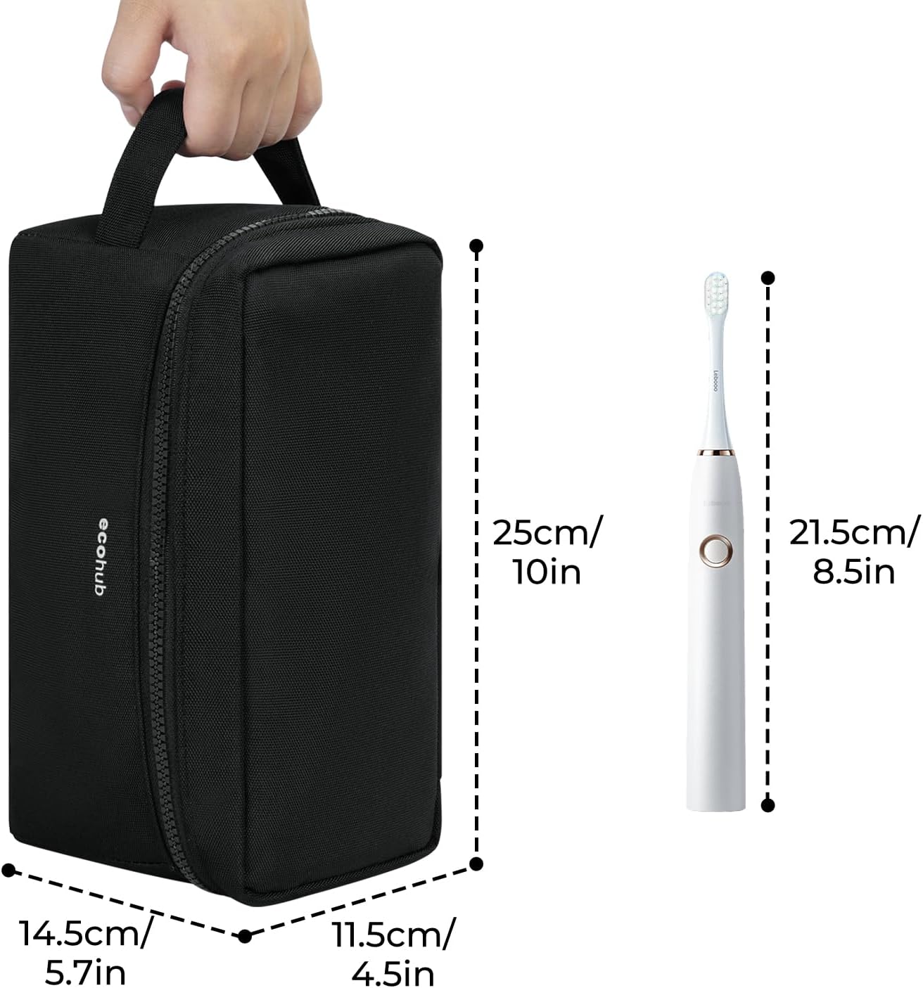 Thumbnail 3 de ECOHUB Borsa da toilette da viaggio con separazione asciutto/bagnato (brevetto pendente) ECOHUB, nero