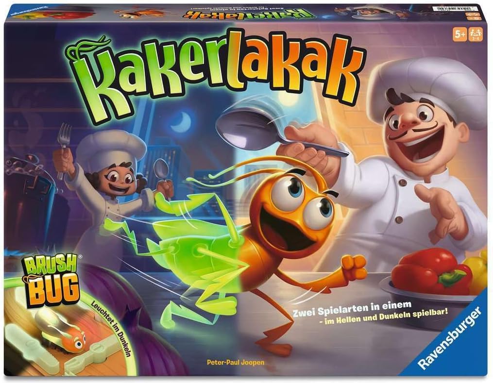 Detalle de Ravensburger 24762 Cockroach Glow in The Dark – Jeu d’action lumineux pour 2 à 4 joueurs