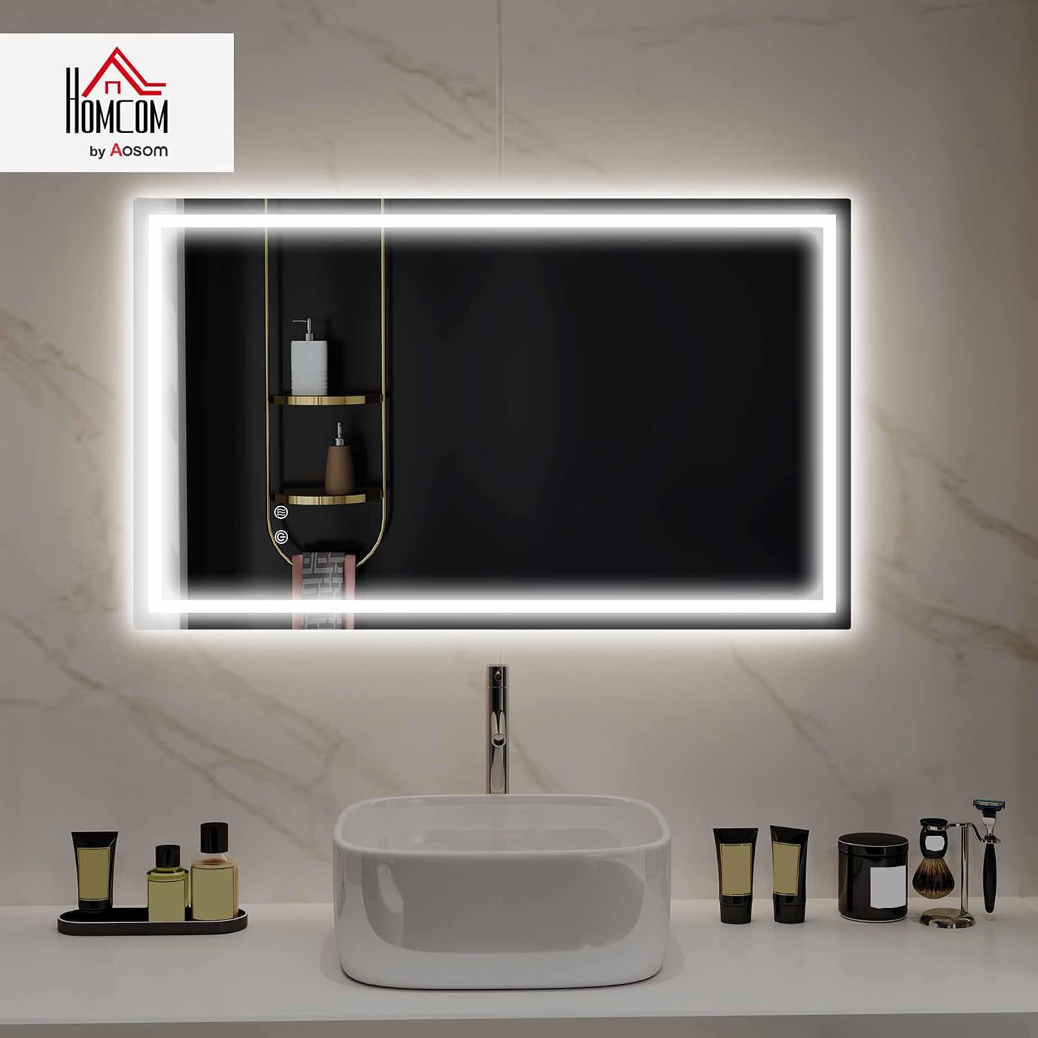 Thumbnail 1 de HOMCOM Miroir LED 100 x 60 cm