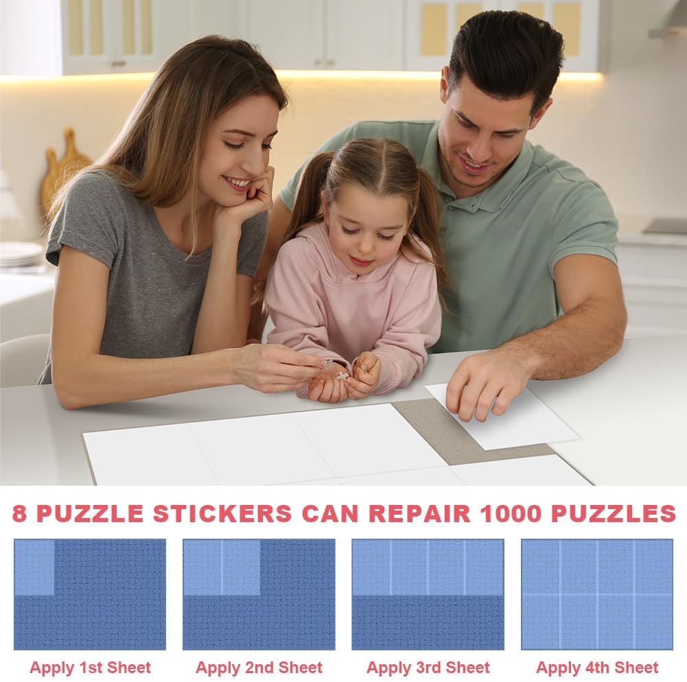 Detalle de Ainiv 16 Fogli Colla per Puzzle Bifacciale Colla 19×26 cm — Protezione e Conservazione facili