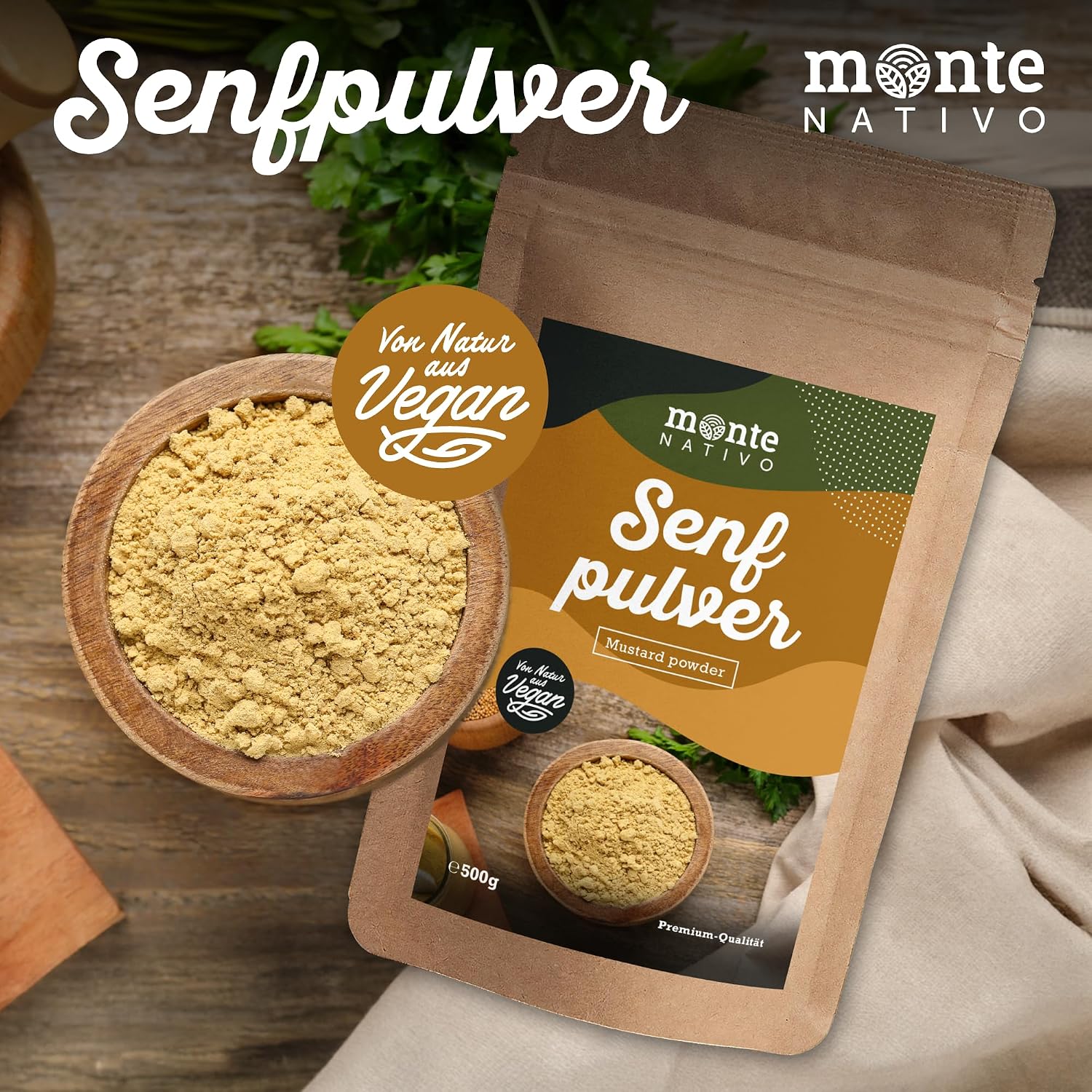 Detalle 2 de Senfmehl Monte Nativo (500 g) – 100% rein, gemahlenes Senfpulver