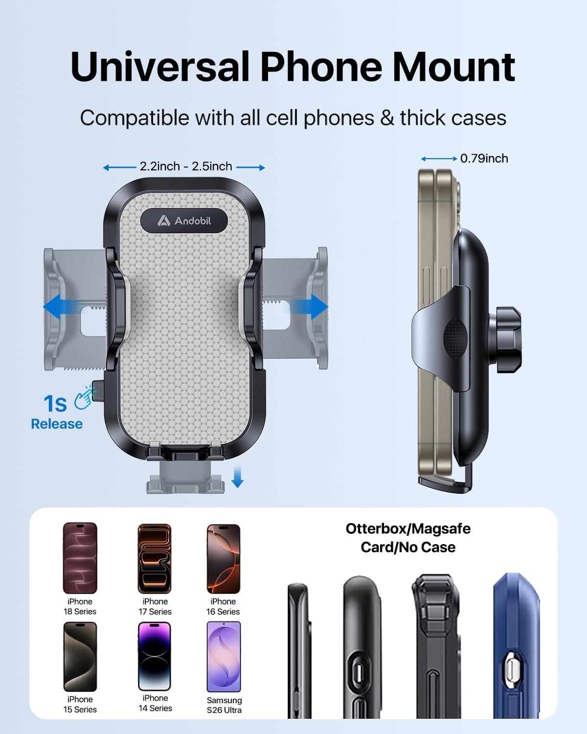 Detalle 2 de Andobil Car Phone Mount for 4- to 7-inch Phones