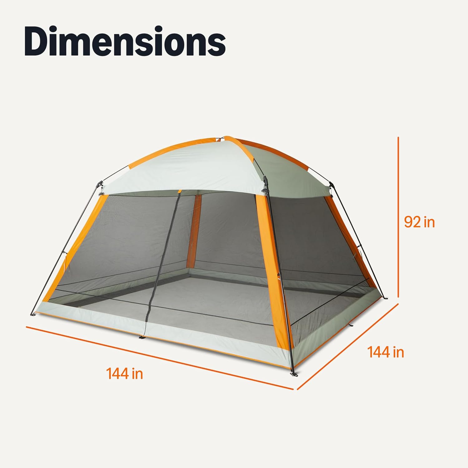 Detalle de Amazon Basics Screened Canopy Tent, 12 x 12 ft with Zippered Enclosure
