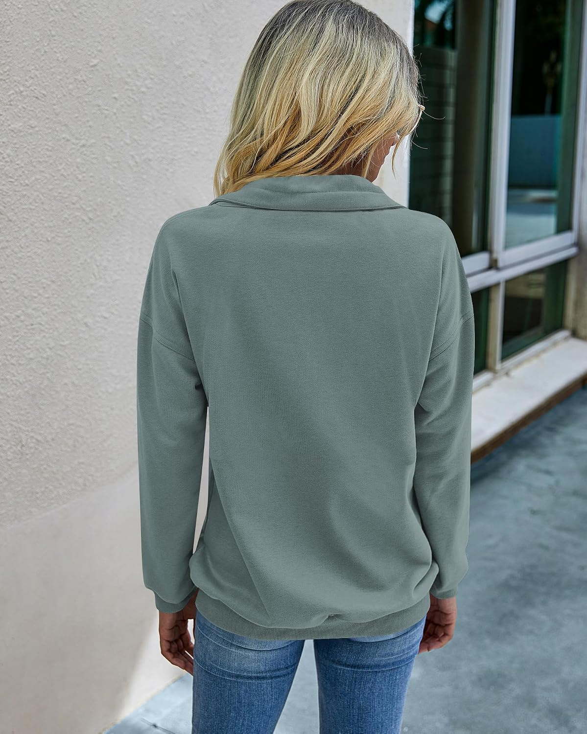 Detalle de PRETTYGARDEN Long Sleeve Half Zip Pullover