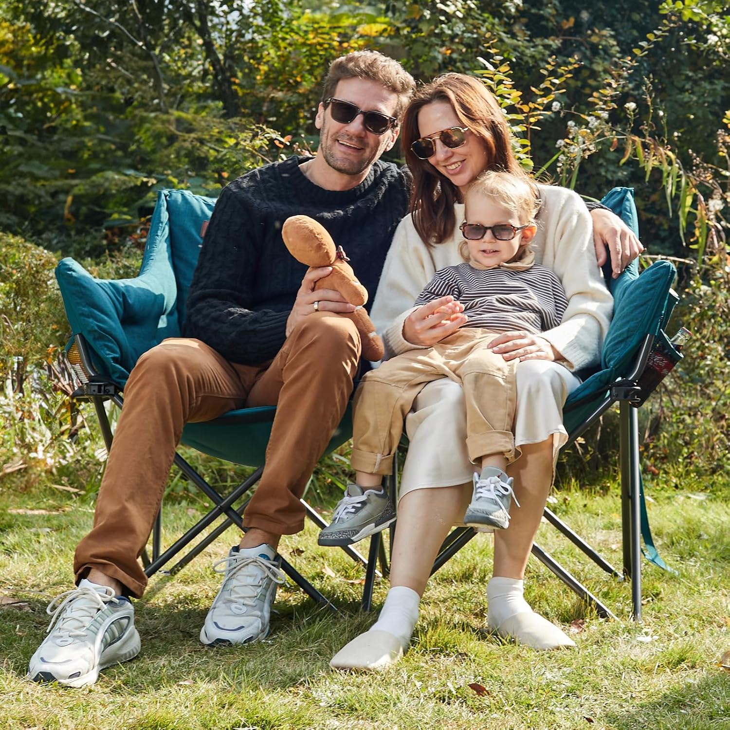 Thumbnail 1 de EVER ADVANCED Camping Chair Double for Adults with 6cm padding – 2 Seater Folding Sofa for Outdoor use