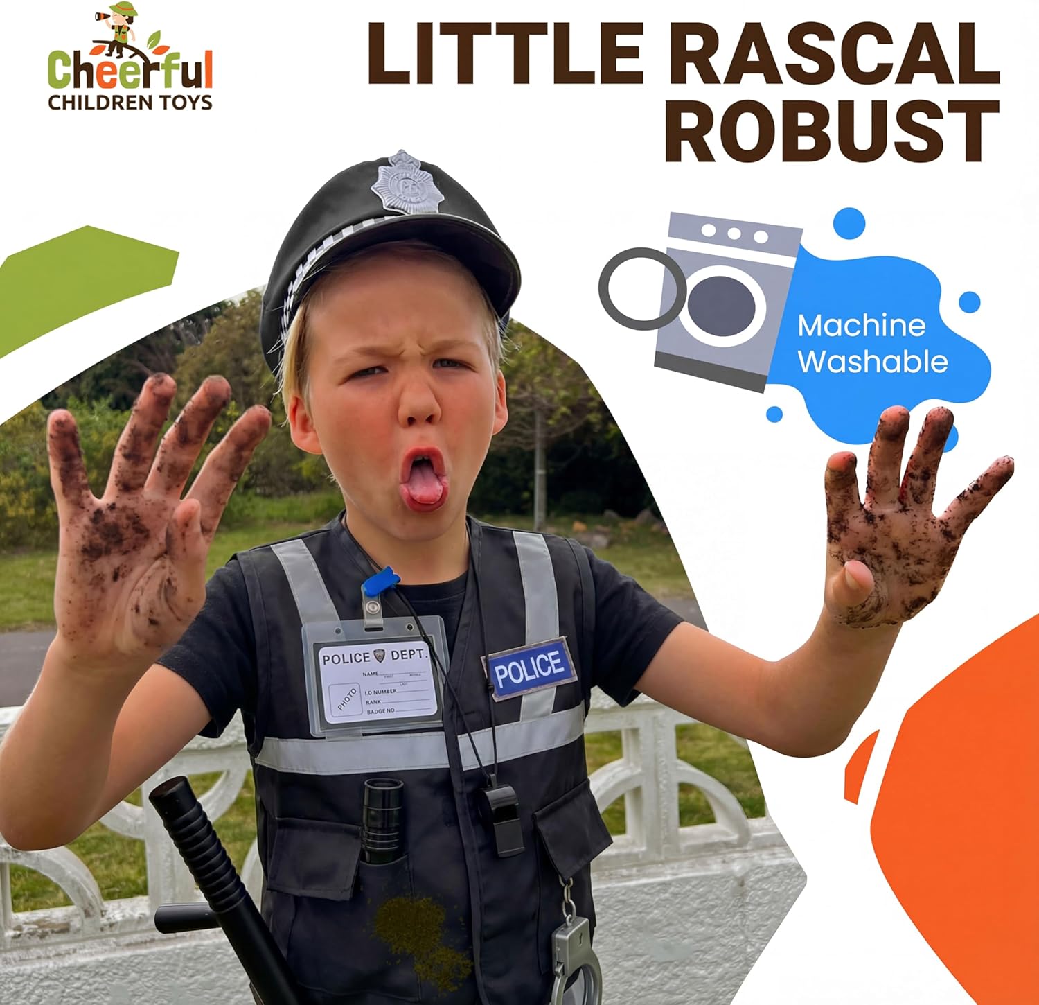 Thumbnail 4 de Cheerful Children Police Costume Set 3-7