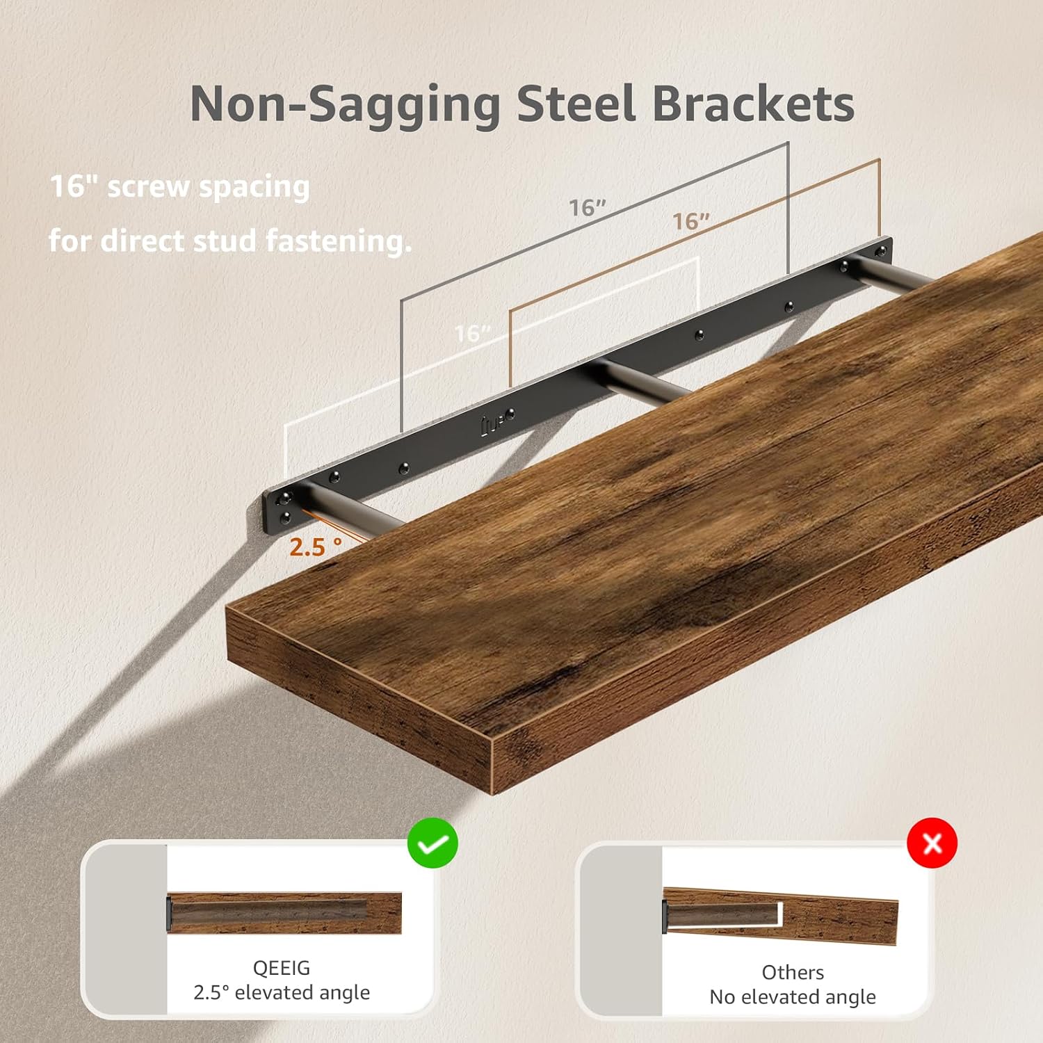 Detalle 2 de QEEIG 35.4" Floating Wall Shelves