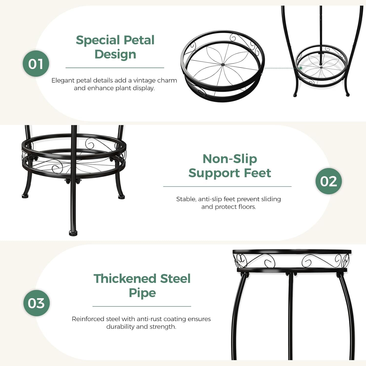 Thumbnail 5 de Bamworld Plant Stand 2‑Tier Metal Plant Rack