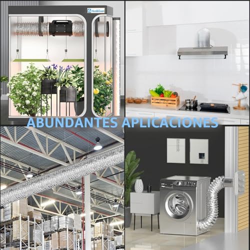 Detalle 2 de Hon&Guan Ø150mm Tubo Flexible de Aluminio con Abrazaderas y 2 m de Extensión
