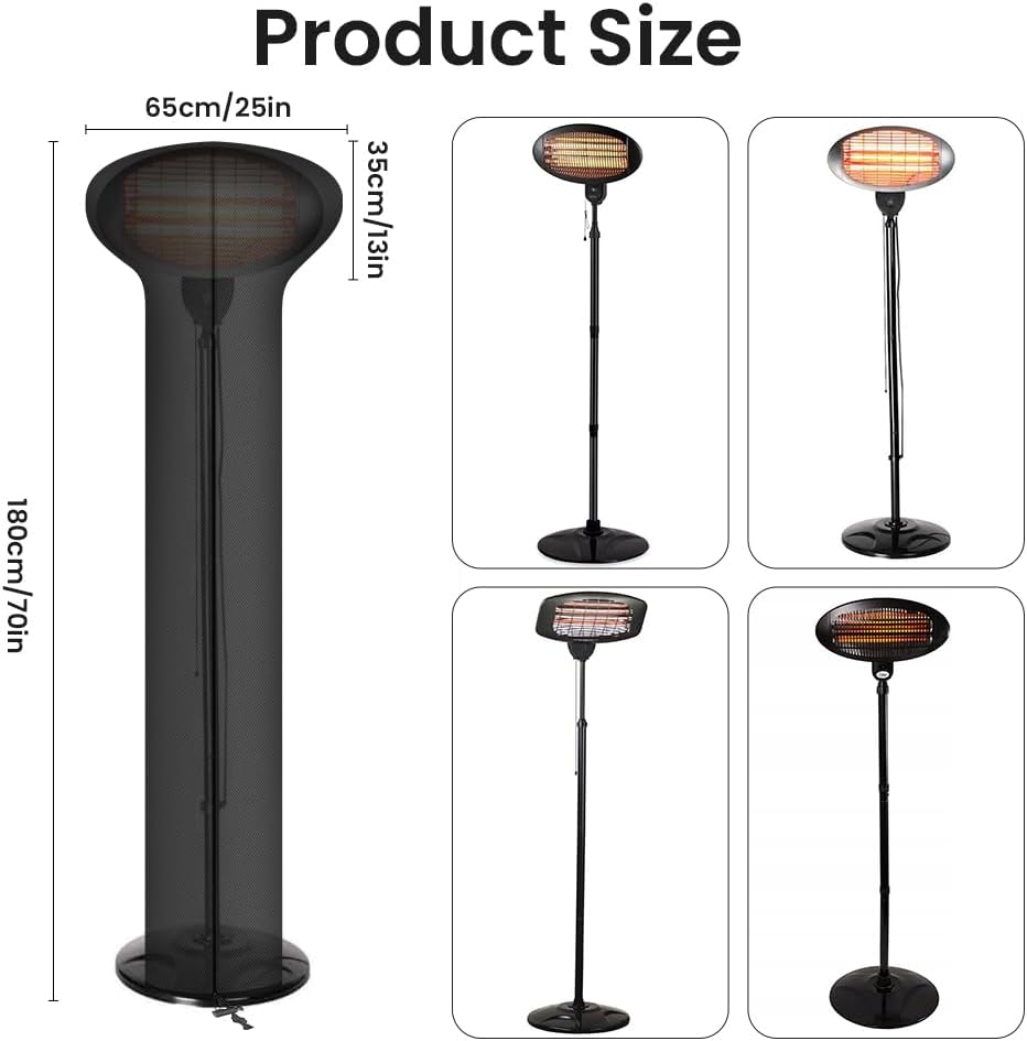 Detalle de AOOWU housse de chauffe-patio imperméable pour parasol chauffant rond (180 x 65 x 35 cm)