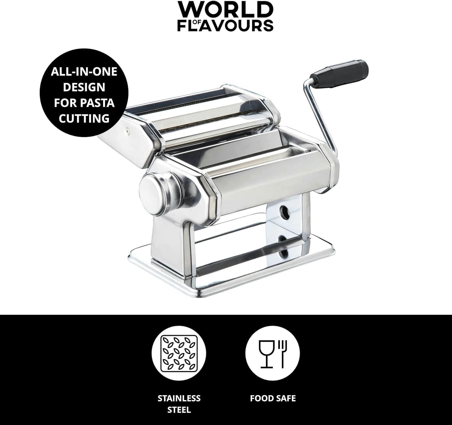 Thumbnail 2 de KitchenCraft World of Flavours Pasta Maker, Manual Pasta Machine