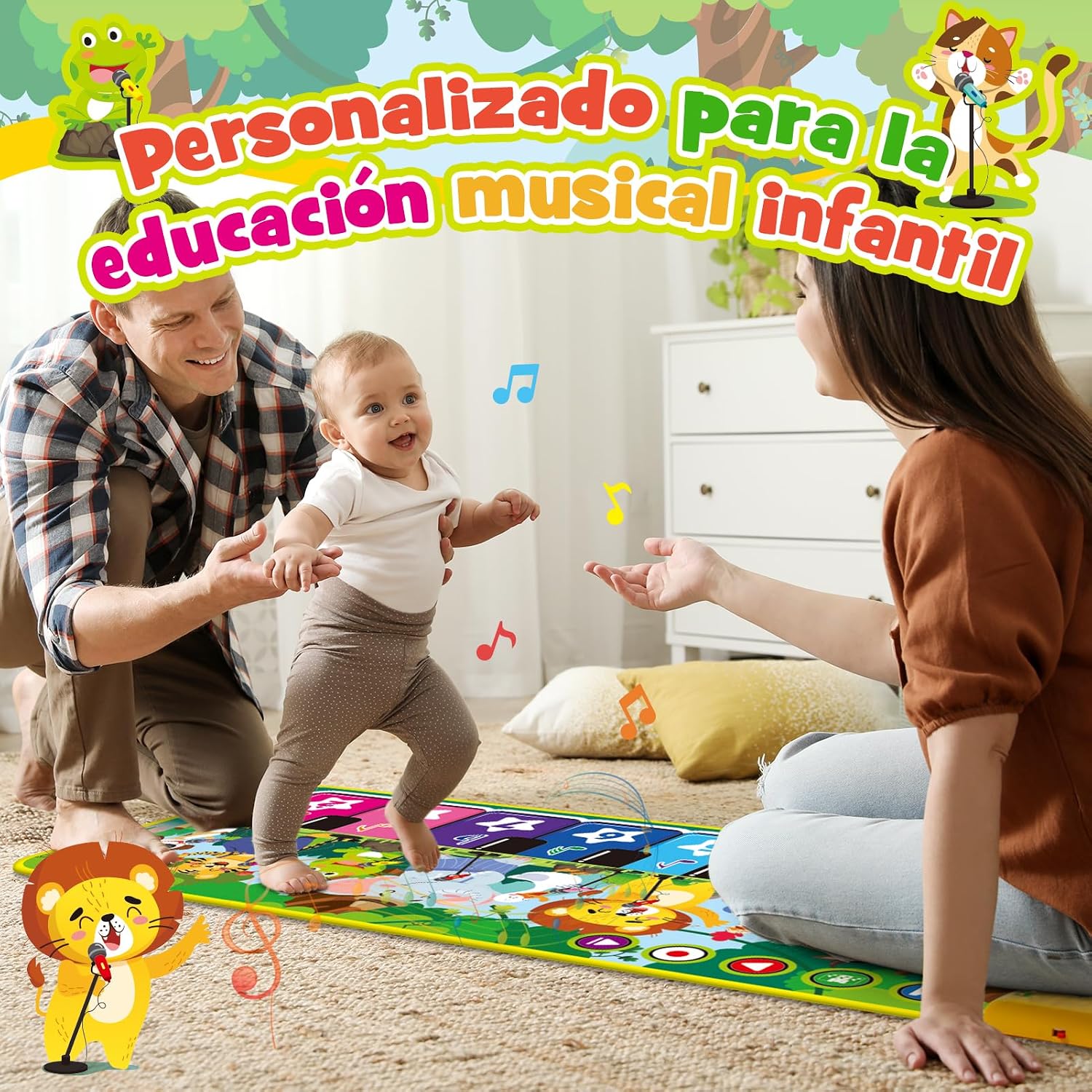 Thumbnail 3 de Dromlag alfombra musical infantil Montessori para 1 año (10 sonidos de animales y piano con teclas)