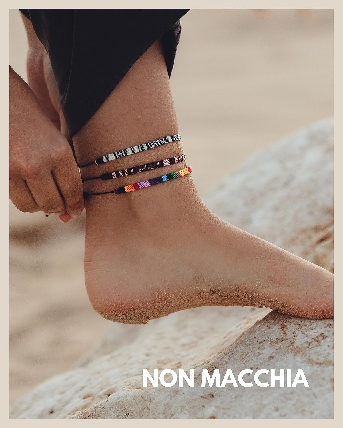 Detalle de GD GOOD.designs Cavigliera etnica: braccialetto da surfing e festival, impermeabile e regolabile