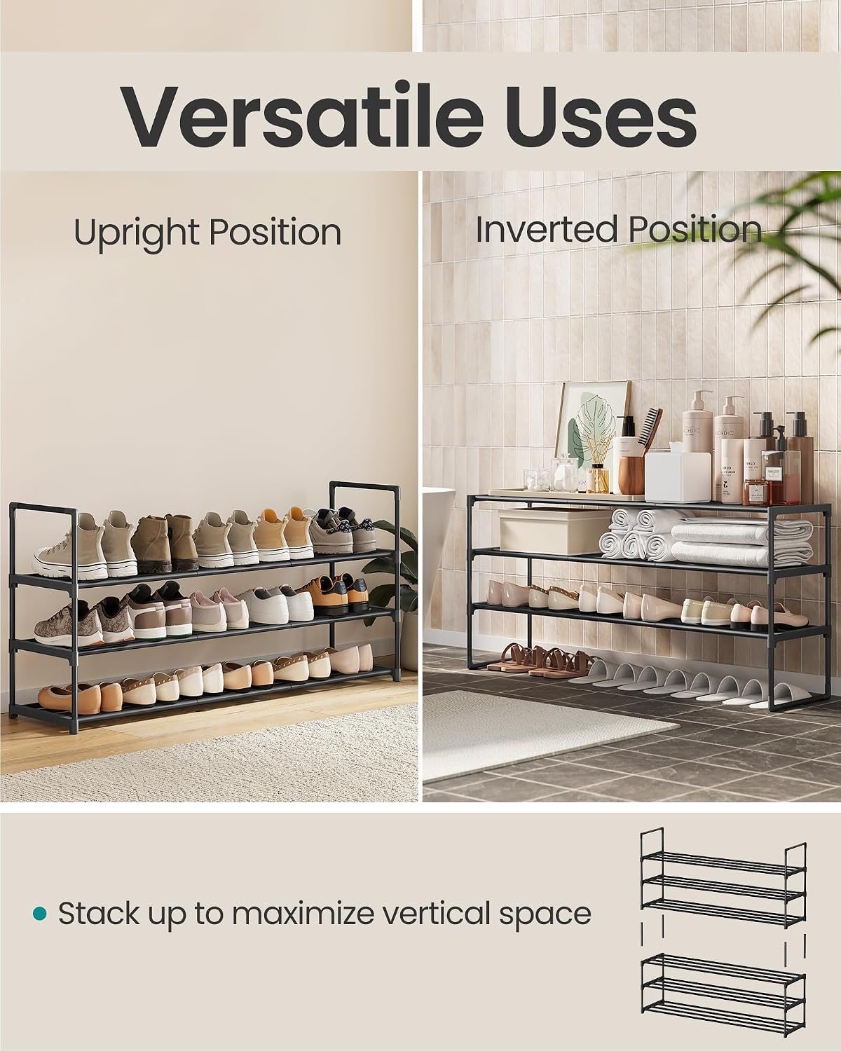 Thumbnail 3 de SONGMICS Shoe Rack, 3-Tier