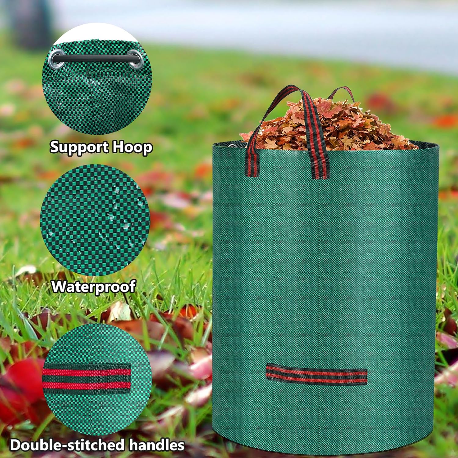 Thumbnail 5 de Reusable 300L Garden Waste Bags 3-Pack — Heavy Duty Waterproof Sacks with Handles