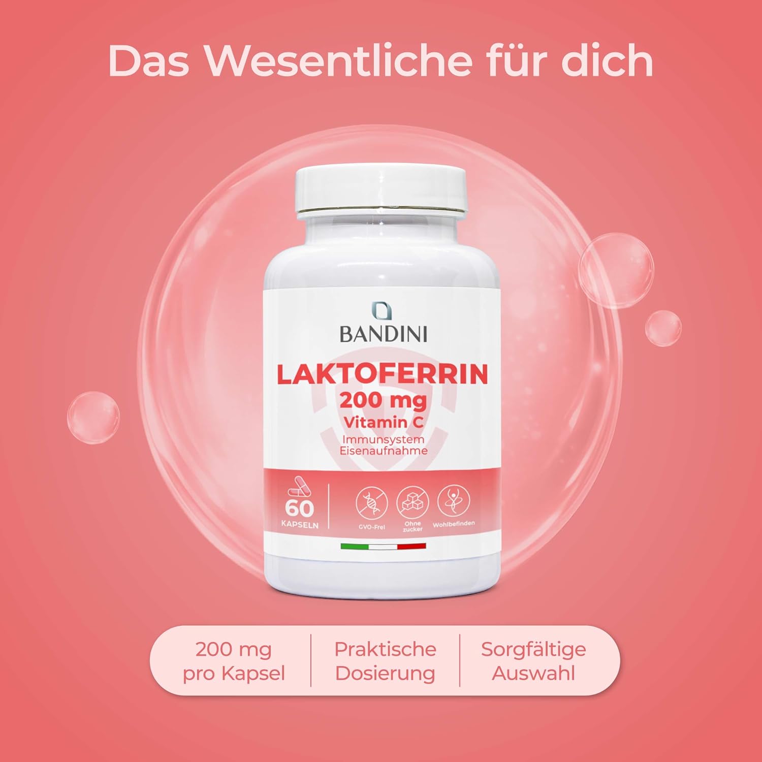 Detalle 2 de Bandini Lactoferrin Kapseln 200 mg