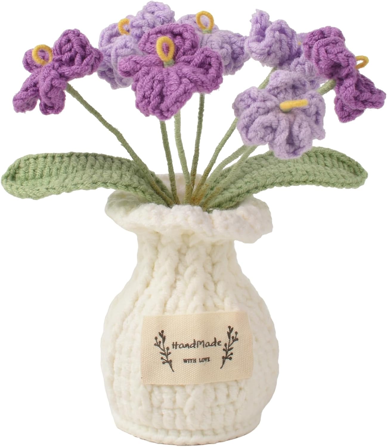 Detalle de HAIOPS Haiops-Zhucl-283 Crochet Forget-Me-Not Flower Pot, Cotton-Wire Decor