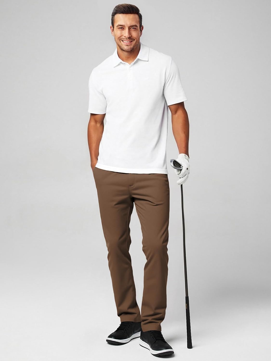 Thumbnail 4 de JMIERR Men's Chino Pants Tapered Casual Elastic Waist
