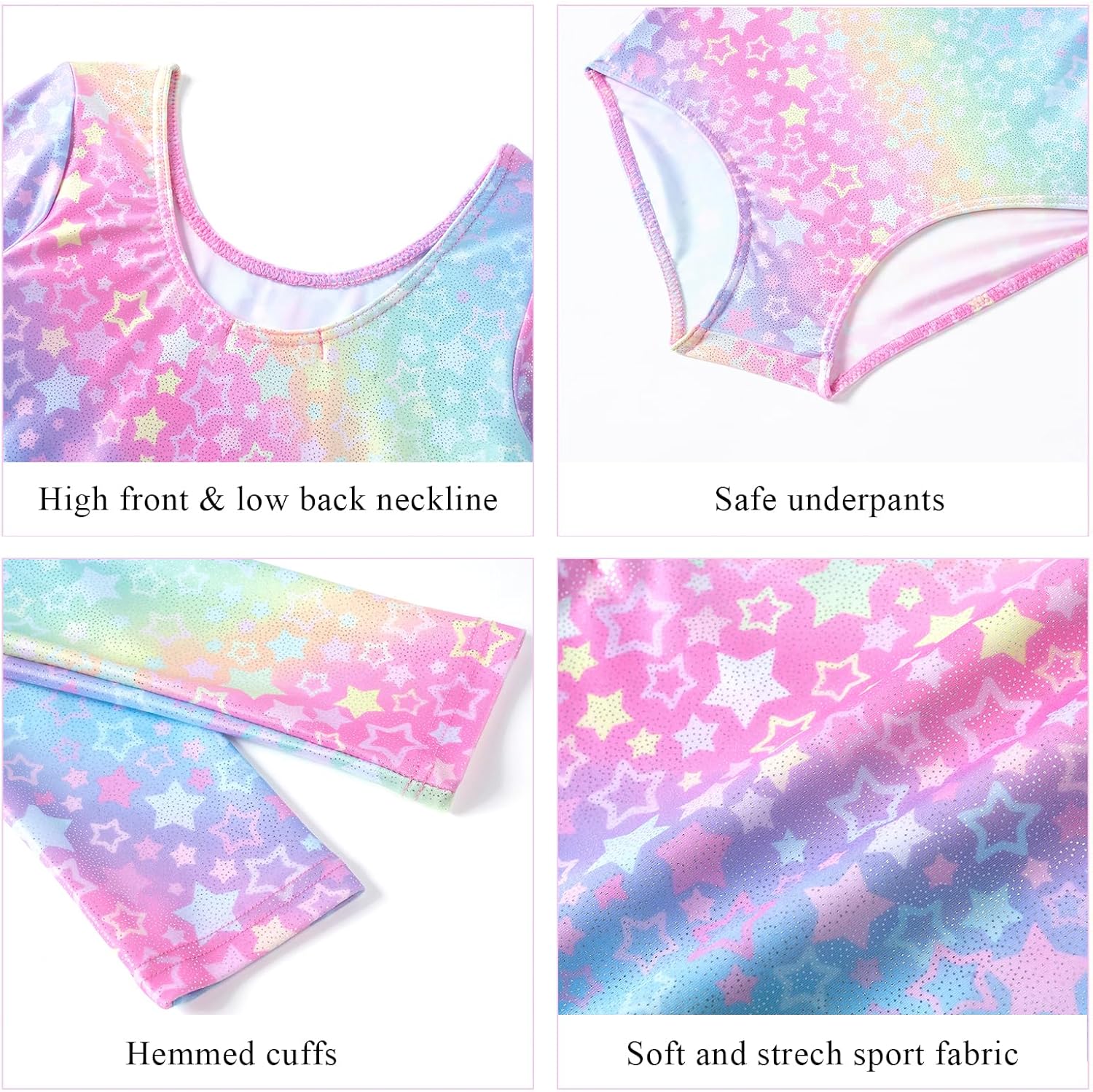 Detalle de Arshiner Justaucorps fille pailleté, 3 pièces