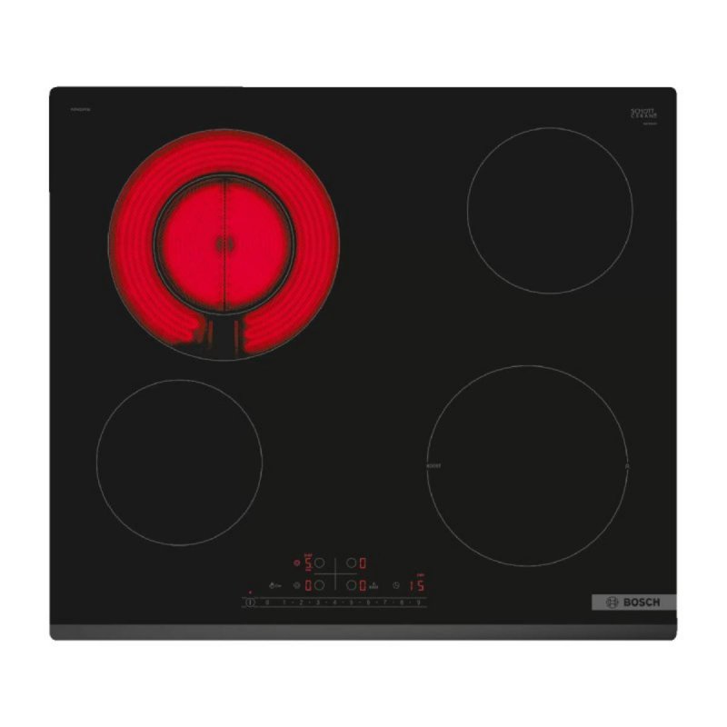 Detalle de Placa de Cocina Bosch PKF631FP3E 60 cm – 4 Zonas Cerámica Touch Black con PowerBoost
