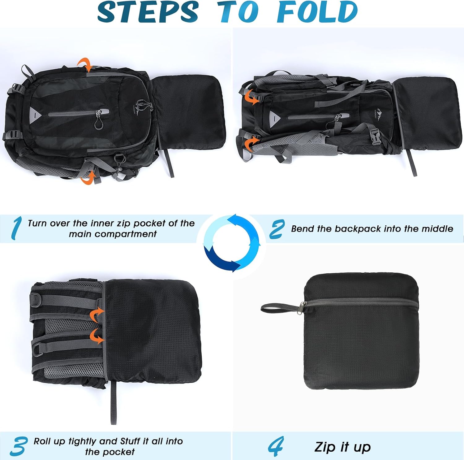 Detalle de RAINSMORE Hiking Backpack 40L lightweight packable daypack