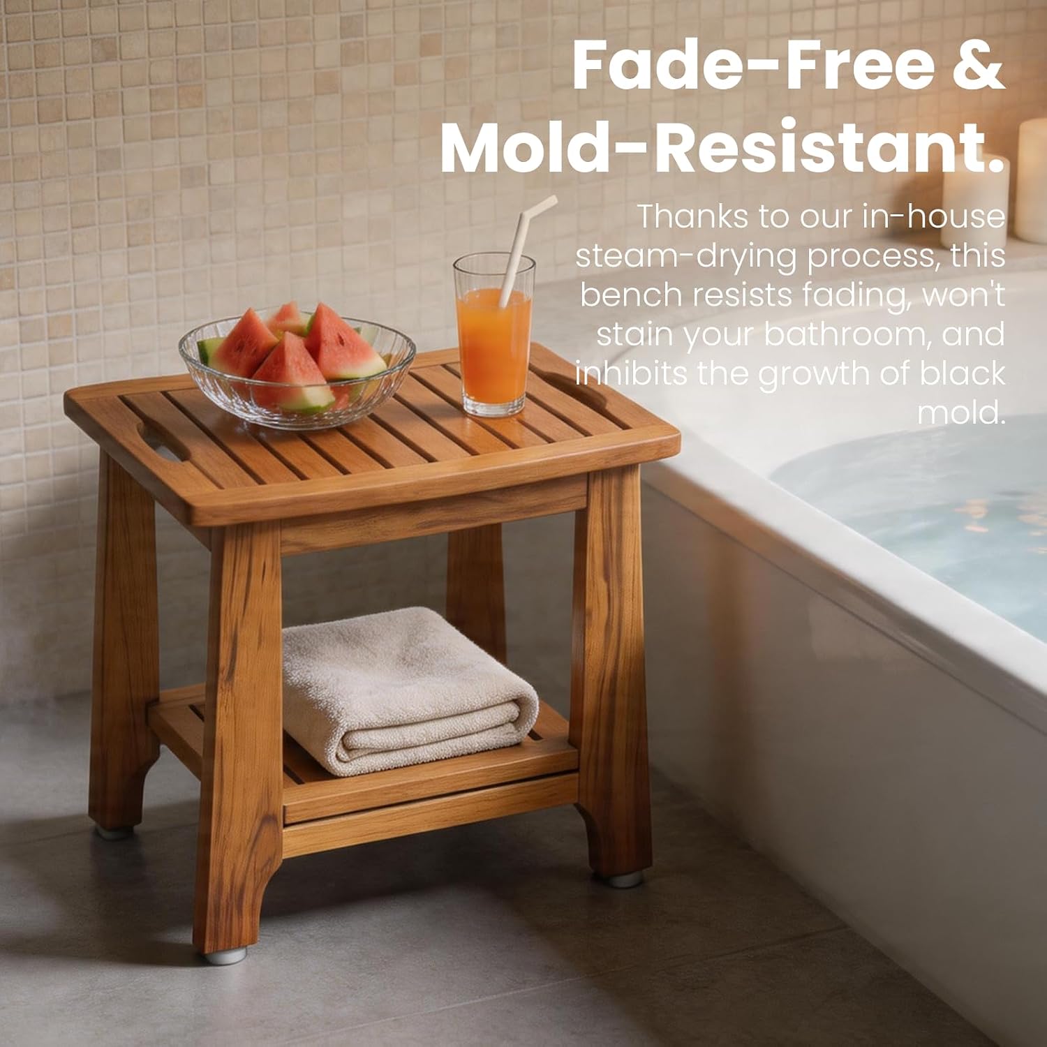 Detalle 2 de NNN Teak Shower Bench 21-inch