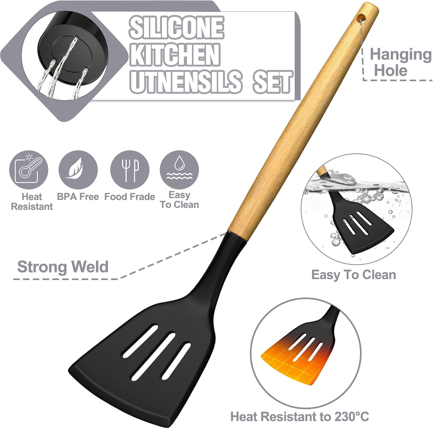 Thumbnail 6 de Kitchen Utensils Set 34pcs Silicone 🍴
