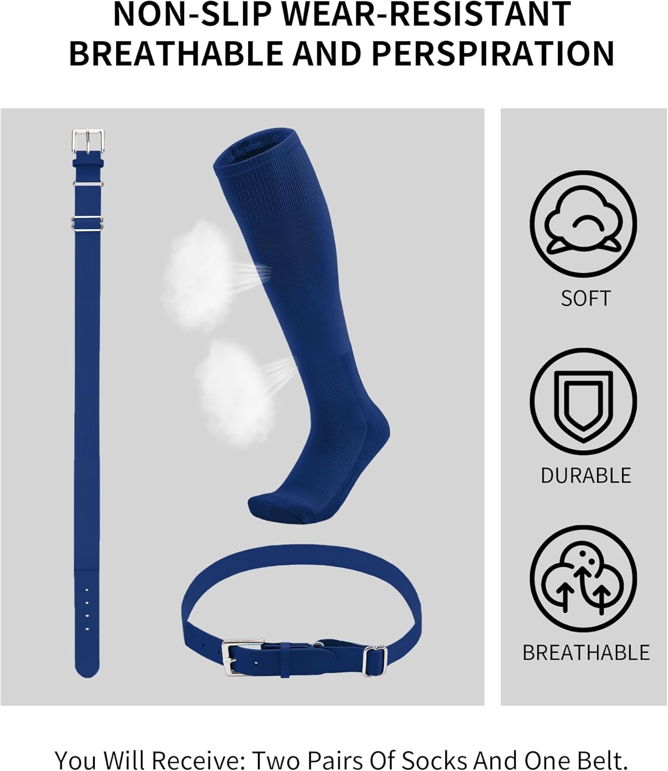 Thumbnail 1 de QBK Toddler Baseball Socks Belt Set