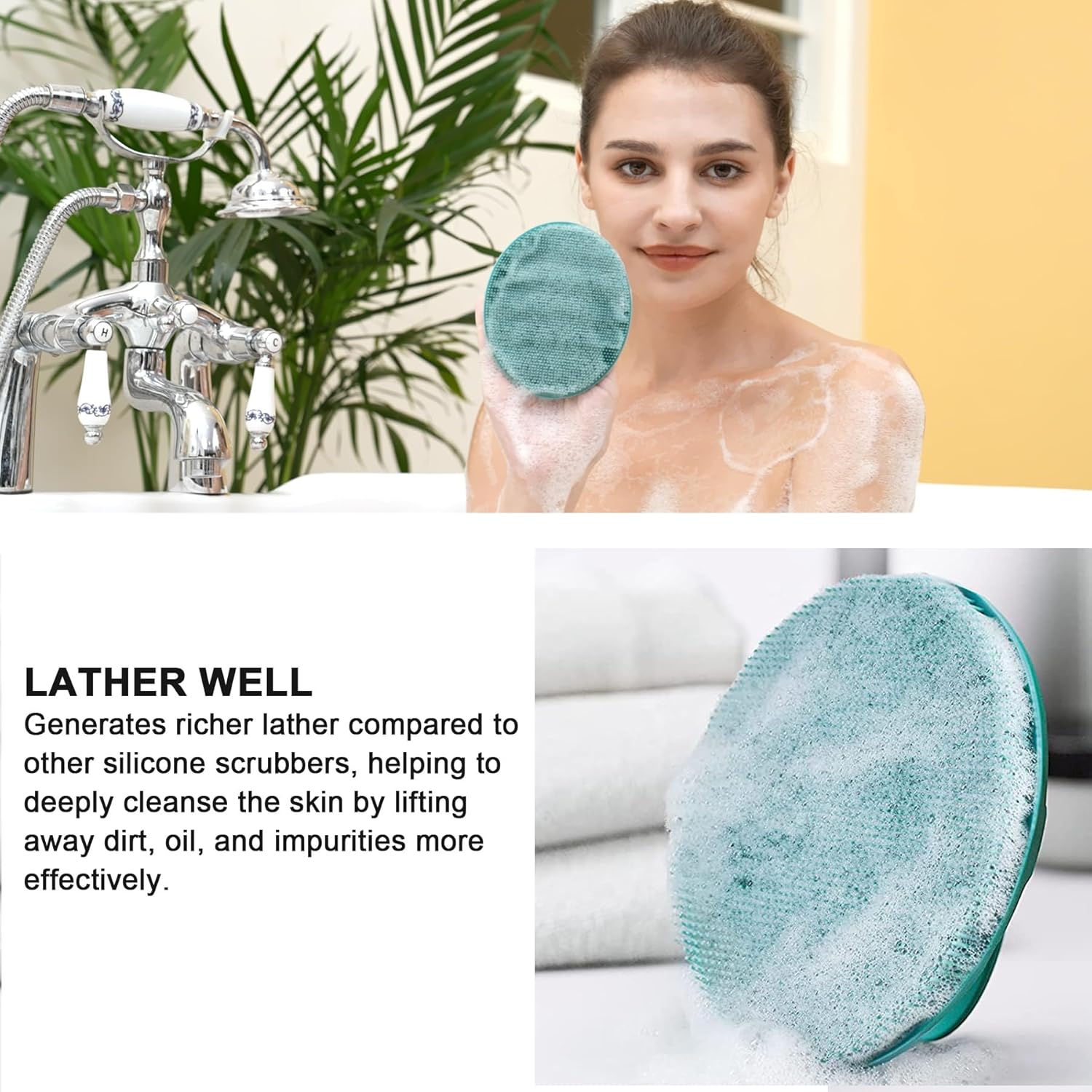 Detalle de INNERNEED Silikon-Körperbürste: sanftes Peeling, Massage und Hygiene in einem