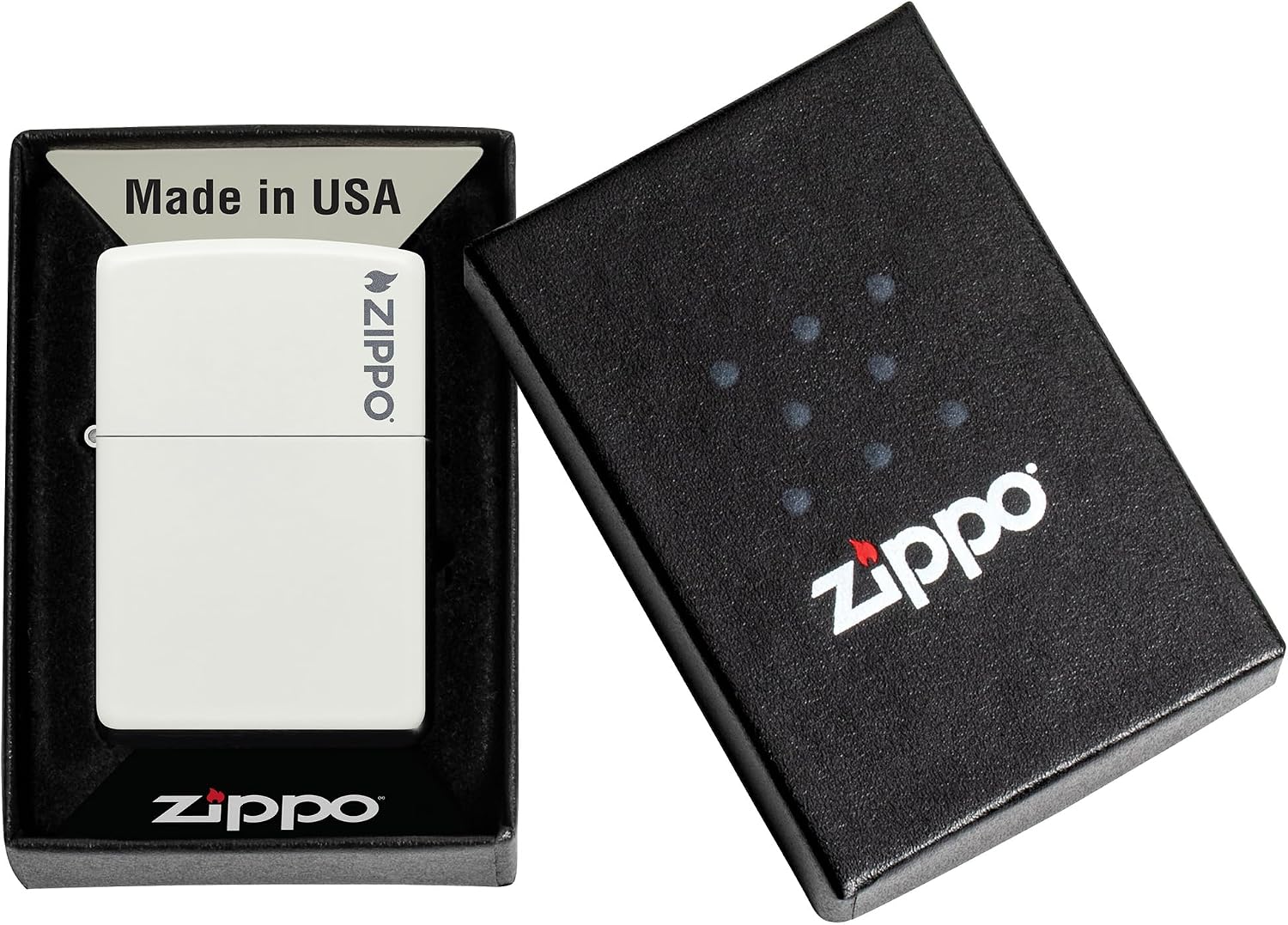 Detalle 2 de Zippo Model Podstawowy – zapalniczka sztormowa, biała matowa z kolorowym nadrukiem