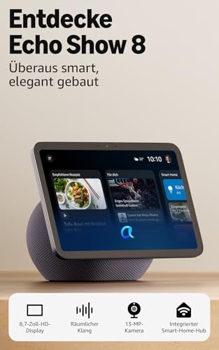 Thumbnail 6 de Amazon Echo Show 8 (neueste Generation) mit 8,7-Zoll-HD-Display, 3D-Audio und Alexa+ Early Access – Graphit