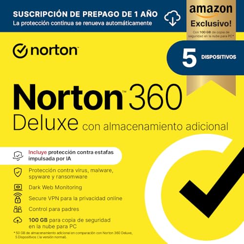 Detalle de Norton 360 Deluxe Antivirus 5 dispositivos
