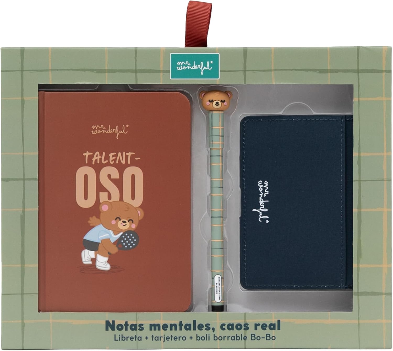 Thumbnail 2 de Mr. Wonderful Kit Regalo Bo-Bo Orso – Quaderno A6, Portacarte e Penna Cancellabile – TALENT-ORSO