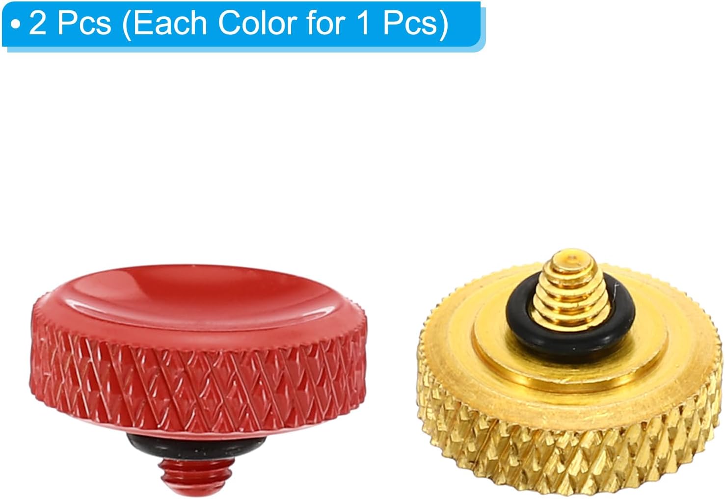 Thumbnail 2 de PATIKIL Camera Shutter Button (2 Pack) Soft Shutter Release, Pure Copper M3x0.5 – Red & Gold tone