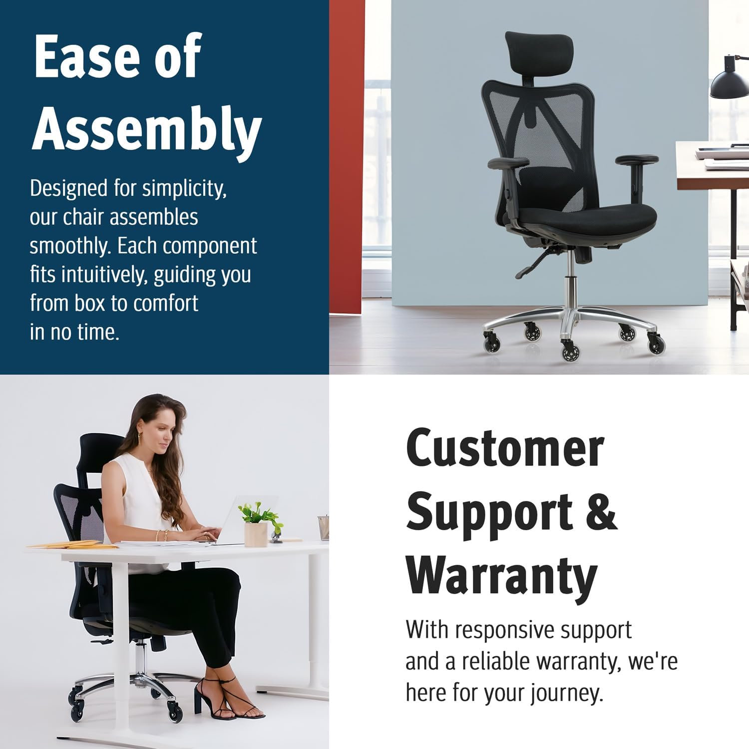 Detalle 2 de Ergonomic Office Chair Adjustable High-Back Recliner