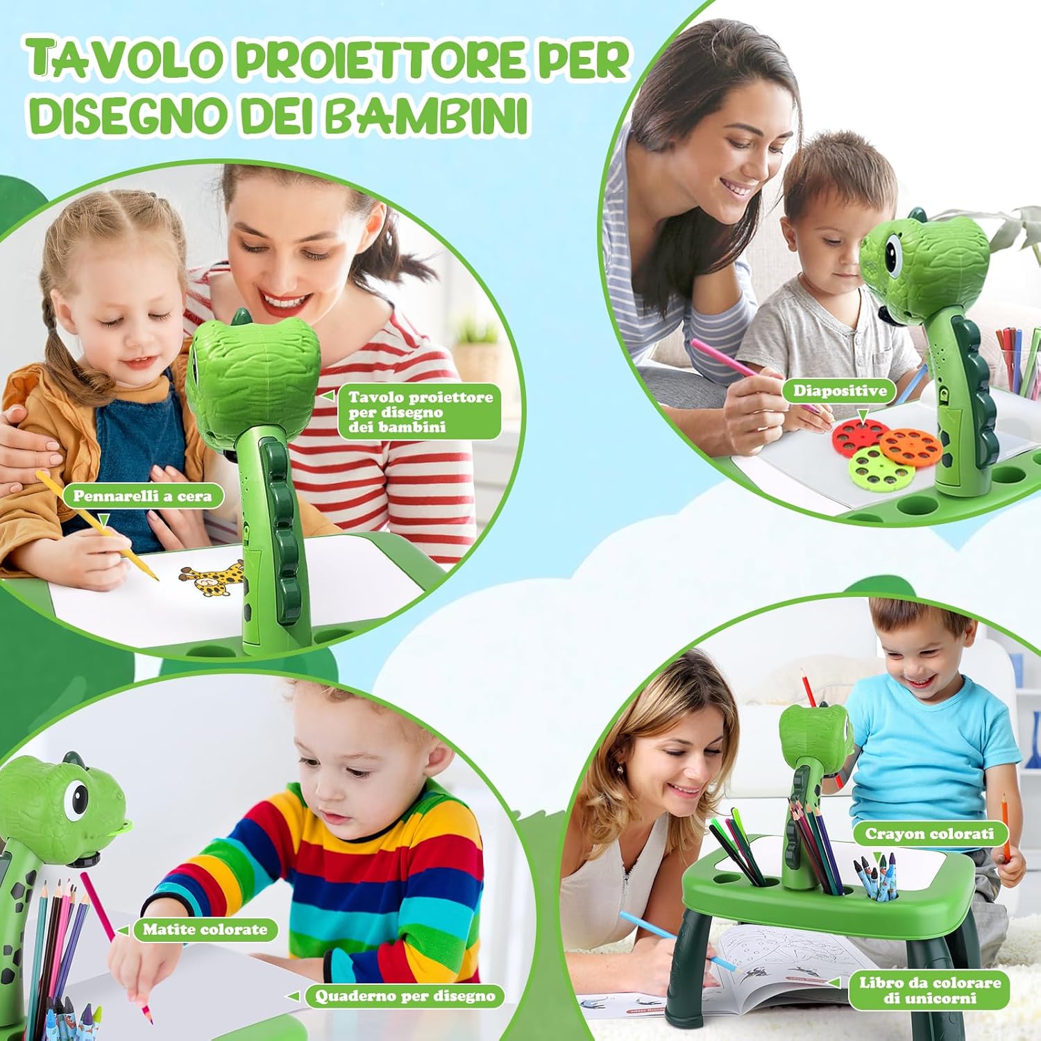 Thumbnail 4 de Dinosauro Proiettore da Disegno per Bambini – Kit creativo con 72 motivi e accessori
