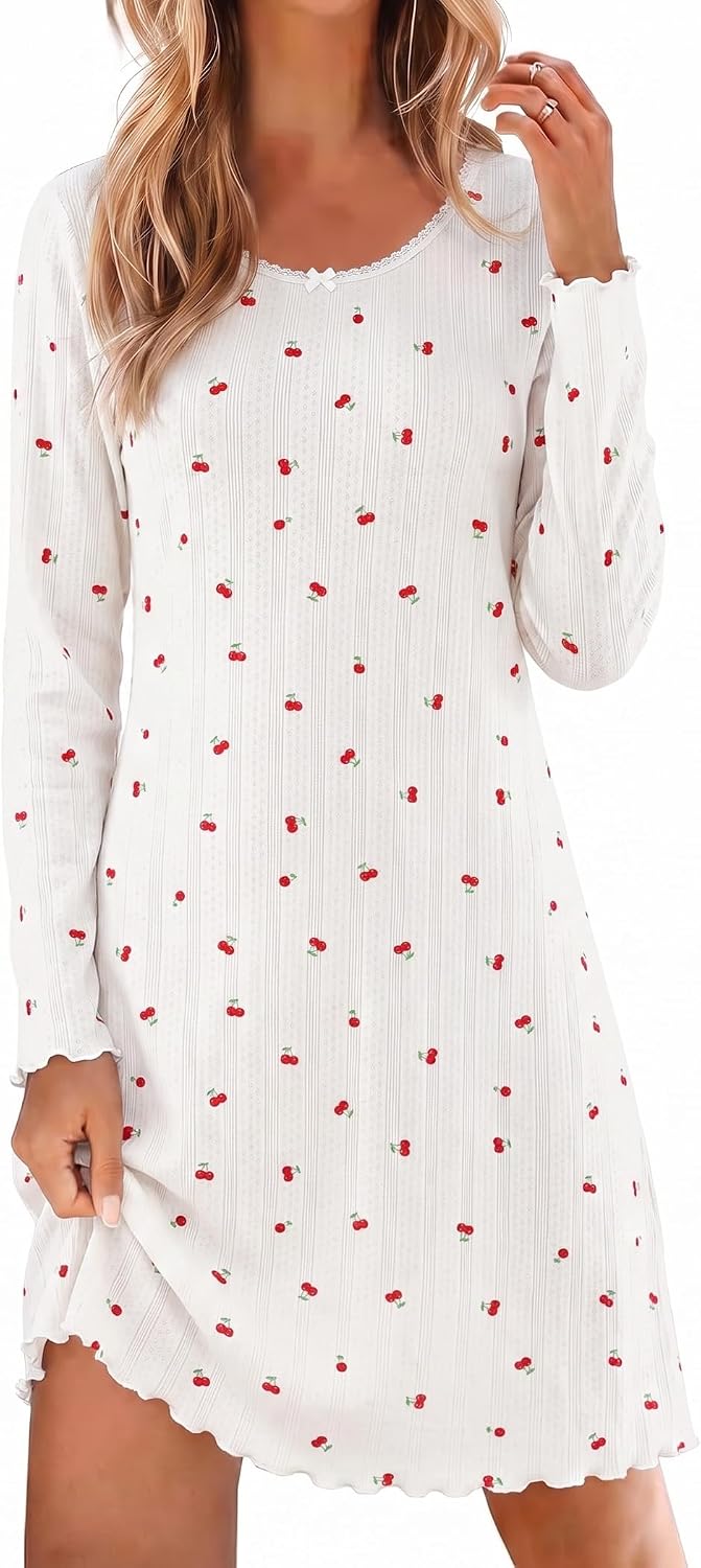 Detalle de Ekouaer Women's Nightgown 96% Polyester