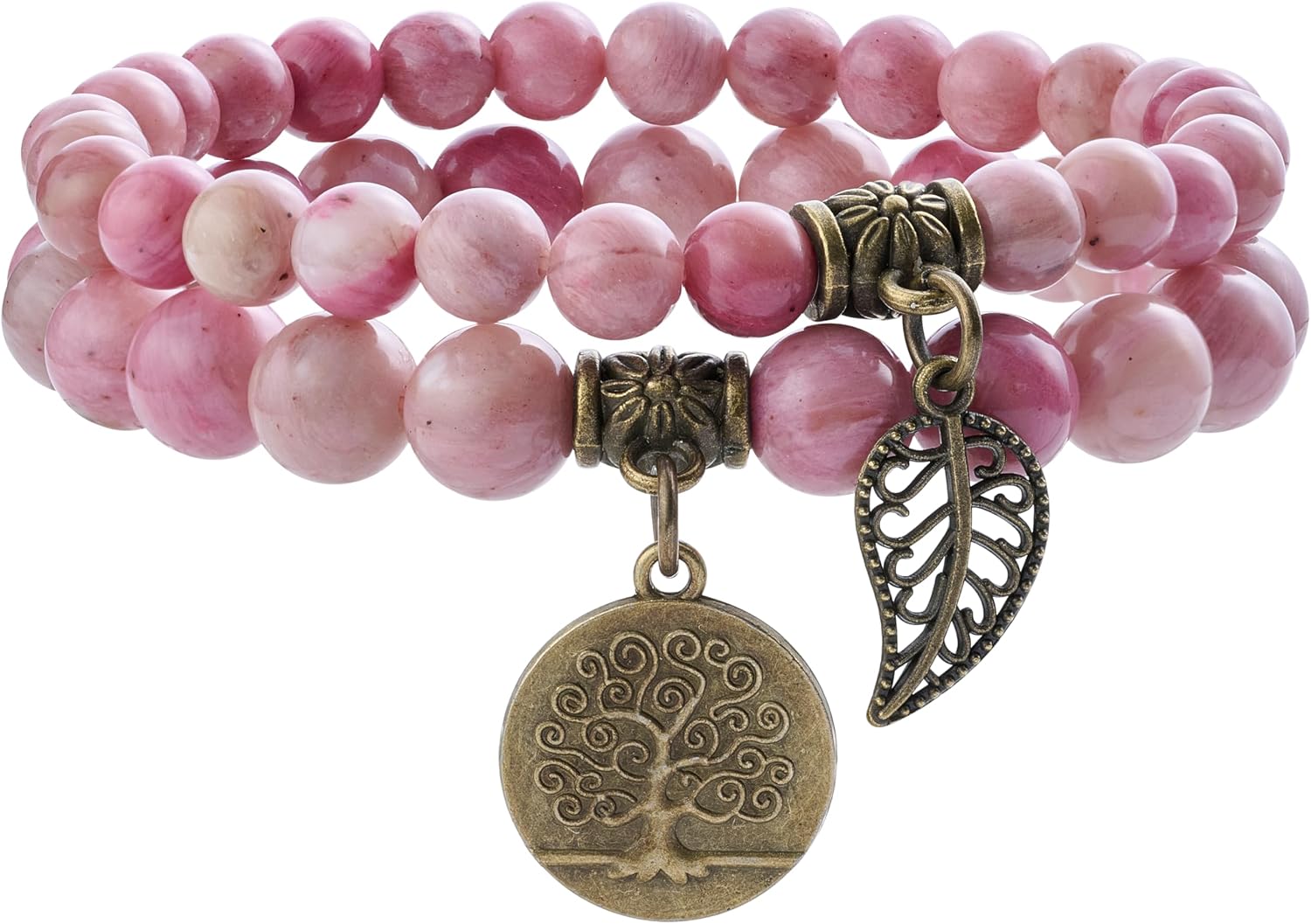 Detalle de Farfume Chakra Bracelets for Women (Crystal & Natural Gemstone) – Double Bracelet Set